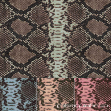 Ψηφιακή εκτύπωση Faux Snake Skin PU Συνθετικό δέρμα